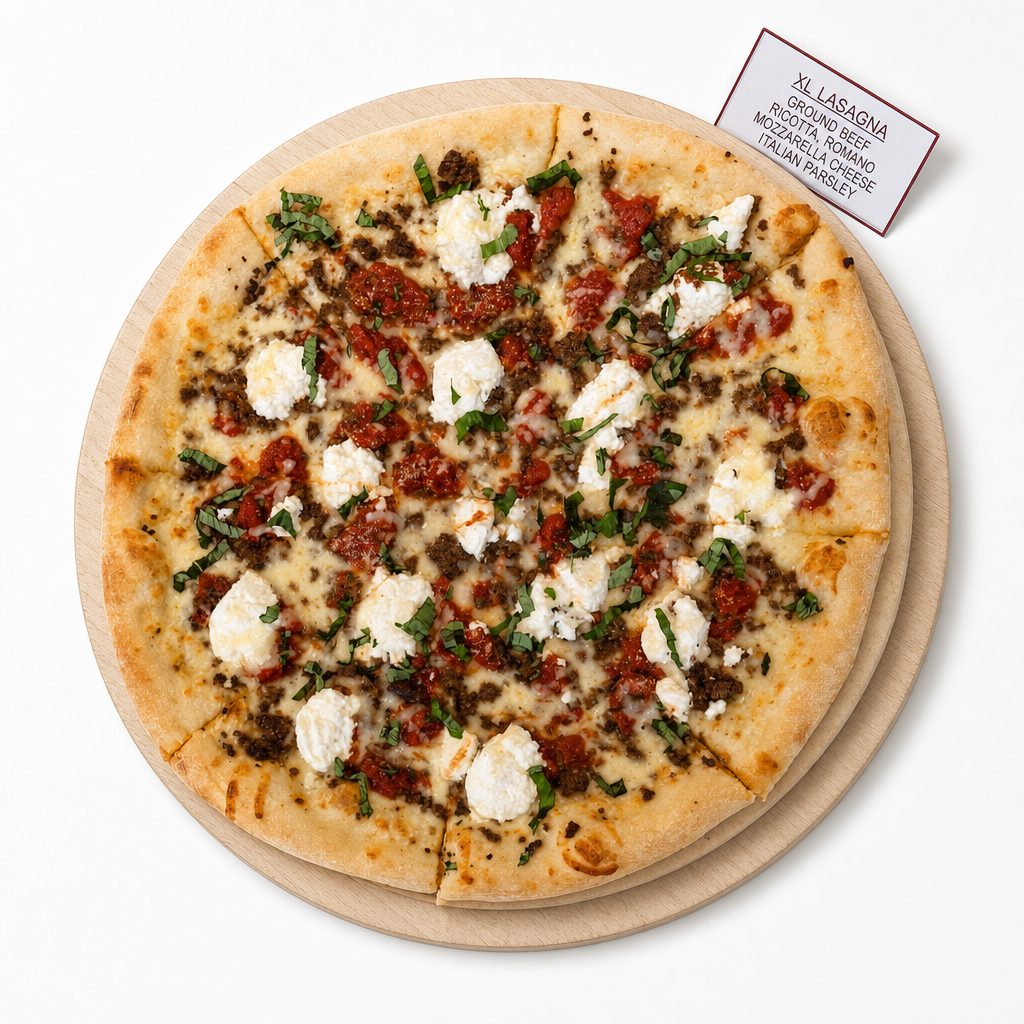 XL Lasagna Pizza.